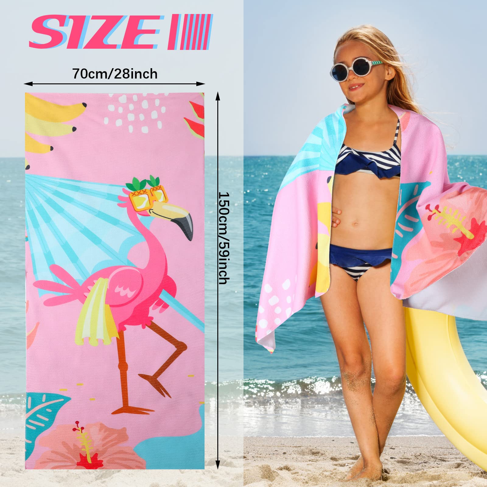 Amazon.co.jp: Tudomro 子供用ビーチタオル 12枚 59 x 28インチ ソフト